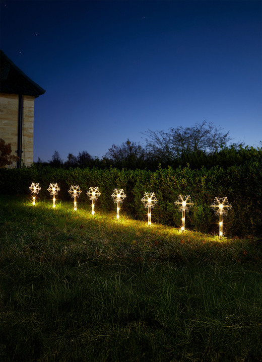 Garten - 8er Set Schneefocken Solarstecker, in Farbe WARMWEISS Ansicht 1