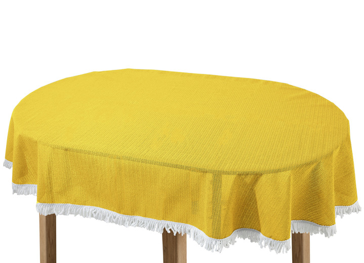 Gartentischdecken - Wind- und wetterfeste Gartentischdecke mit Fransenabschluss, in Größe 110 (Tischdecke, 110x140 cm) bis 190 (Tischdecke oval, 140x190 cm), in Farbe TANNE Ansicht 13