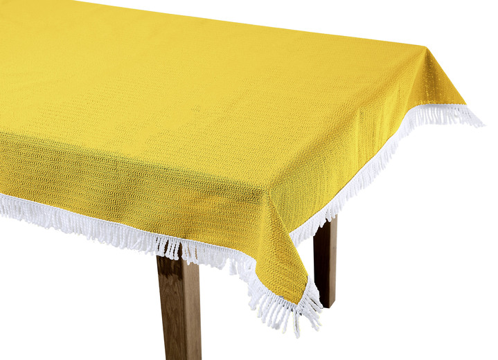 Gartentischdecken - Wind- und wetterfeste Gartentischdecke mit Fransenabschluss, in Größe 110 (Tischdecke, 110x140 cm) bis 190 (Tischdecke oval, 140x190 cm), in Farbe TANNE Ansicht 12