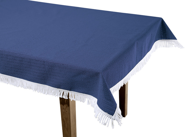 Gartentischdecken - Wind- und wetterfeste Gartentischdecke mit Fransenabschluss, in Größe 110 (Tischdecke, 110x140 cm) bis 190 (Tischdecke oval, 140x190 cm), in Farbe TANNE Ansicht 14