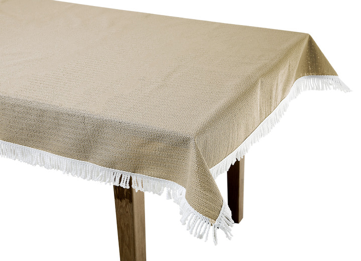 Gartentischdecken - Wind- und wetterfeste Gartentischdecke mit Fransenabschluss, in Größe 110 (Tischdecke, 110x140 cm) bis 190 (Tischdecke oval, 140x190 cm), in Farbe TANNE Ansicht 16