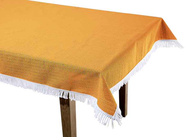 Gartentischdecken - Wind- und wetterfeste Gartentischdecke mit Fransenabschluss, in Größe 110 (Tischdecke, 110x140 cm) bis 190 (Tischdecke oval, 140x190 cm), in Farbe TANNE Ansicht 18