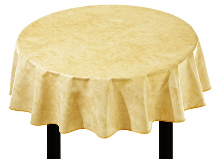 Gartentischdecken - Klassisch marmorierte Wachstuch-Tischdecke, in Größe 108 (Tischdecke, 80/ 80 cm) bis 220 (Tischdecke, oval, 155/220 cm), in Farbe BLAU – Farbe GELB – Ansicht 