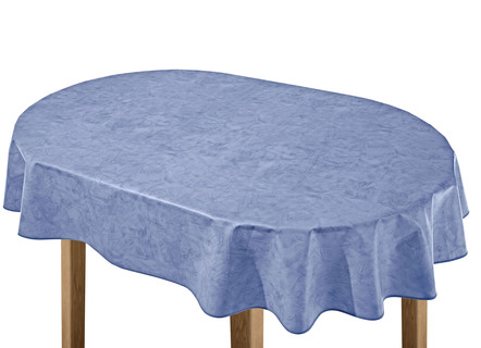 Gartentischdecken - Klassisch marmorierte Wachstuch-Tischdecke, in Größe 108 (Tischdecke, 80/ 80 cm) bis 220 (Tischdecke, oval, 155/220 cm), in Farbe BLAU – Farbe BLAU – Ansicht 