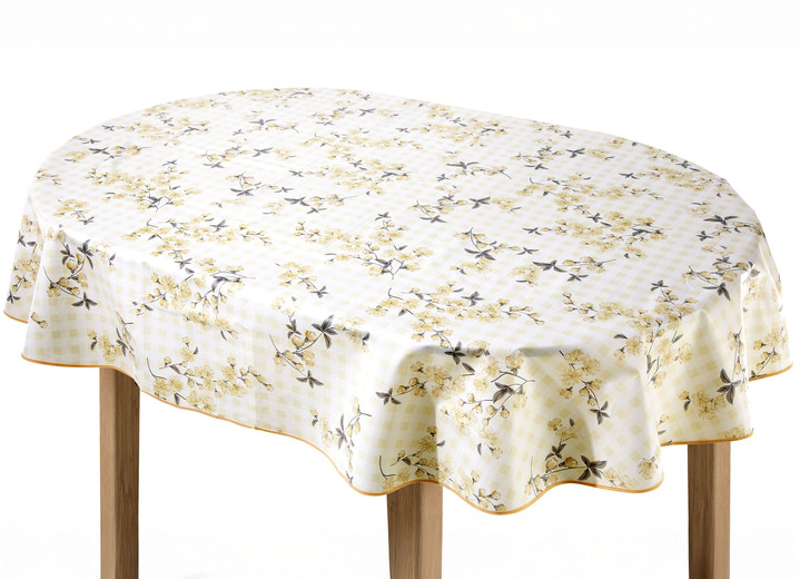 Gartentischdecken - Hochwertige und pflegeleichte Wachstuch-Tischdecken, in Größe 108 (Mitteldecke, 80/ 80 cm) bis 170 (Tischdecke oval, 155/220 cm), in Farbe HELLGELB Ansicht 7