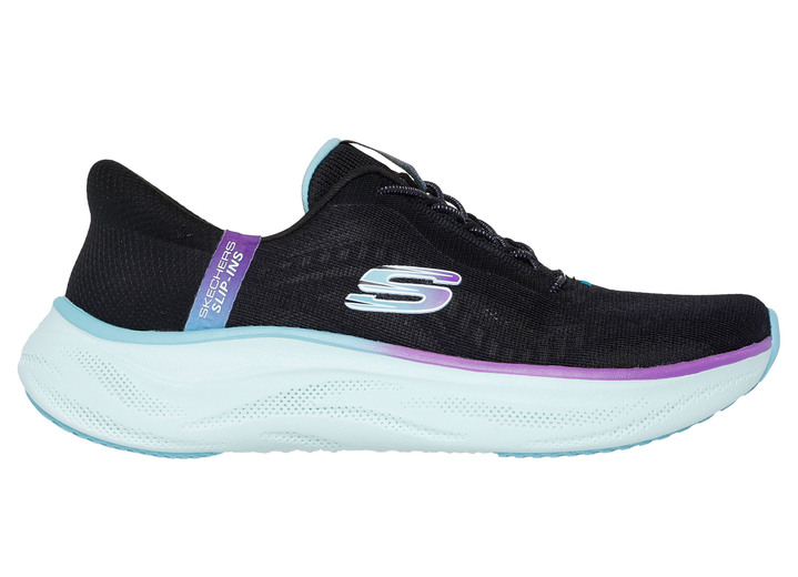 Slipper & Schnürschuhe - SKECHERS Sneaker mit geformter Slip-Ins Fersenplatte, in Größe 036 bis 041, in Farbe EISGRAU-MULTICOLOR Ansicht 10