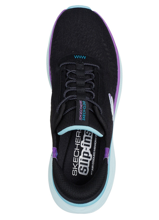 Slipper & Schnürschuhe - SKECHERS Sneaker mit geformter Slip-Ins Fersenplatte, in Größe 036 bis 041, in Farbe EISGRAU-MULTICOLOR Ansicht 7