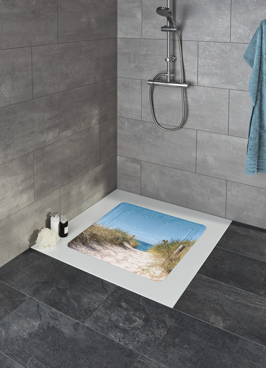 Badezimmeraccessoires - Sicherheits-Einlagen mit Strand-Dessin, in Größe 300 (Duscheinlage, 55x55 cm) bis 302 (Nackenpolster, 32x22 cm), in Farbe BUNT Ansicht 2