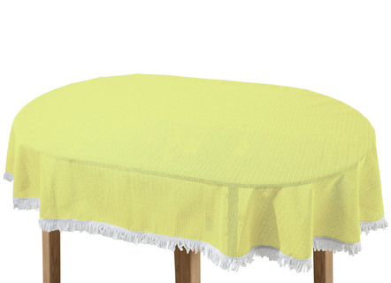 Gartentischdecken - Wind- und wetterfeste Gartentischdecke mit Fransenabschluss, in Größe 110 (Tischdecke, 110x140 cm) bis 190 (Tischdecke oval, 140x190 cm), in Farbe TANNE – Farbe HELLGRÜN – Ansicht 