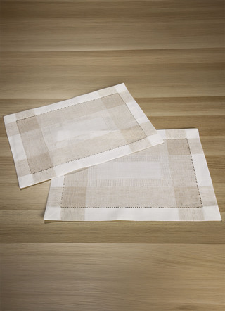 Dekokissen & Hüllen - Klassische Tisch- und Raumdekoration mit Leinen, in Größe 101 (Läufer, 30x 70 cm) bis 404 (Kissenbezug, 40x 40 cm), in Farbe ECRU-BEIGE – Farbe ECRU-BEIGE – Ansicht 