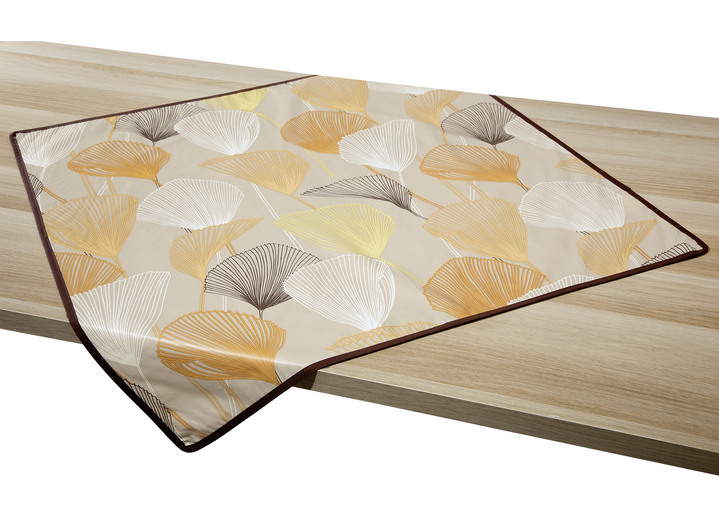 Tischdecken - Wachstuch-Tischdecke mit farblich angepasstem Paspelband, in Größe 108 (Tischdecke, 80x 80 cm) bis 190 (Tischdecke oval, 140x190 cm), in Farbe TERRA Ansicht 1