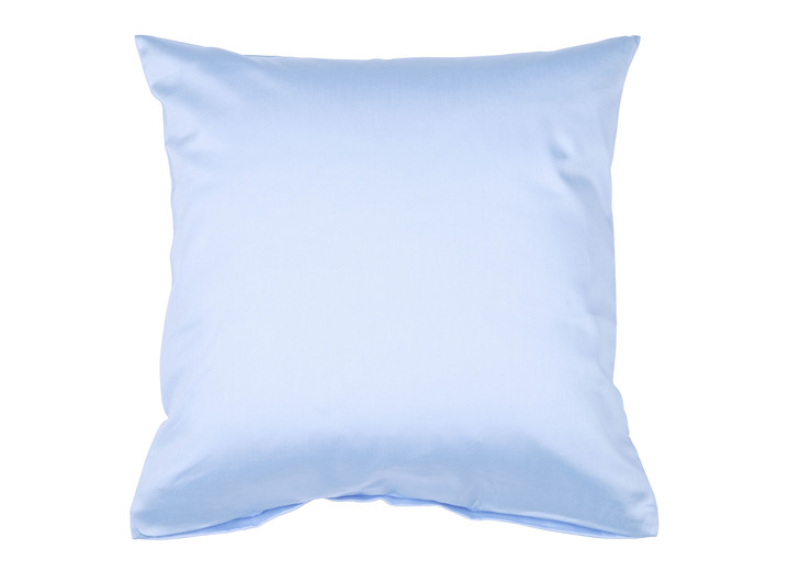 Dekokissen & Hüllen - Hochwertige Mako-Satin-Kissenbezüge mit Reißverschluss, in Größe 121 (2 Kissenbezüge, 40/80 cm) bis 125 2 (Kissenbezüge, 40/60 cm), in Farbe HELLBLAU Ansicht 10