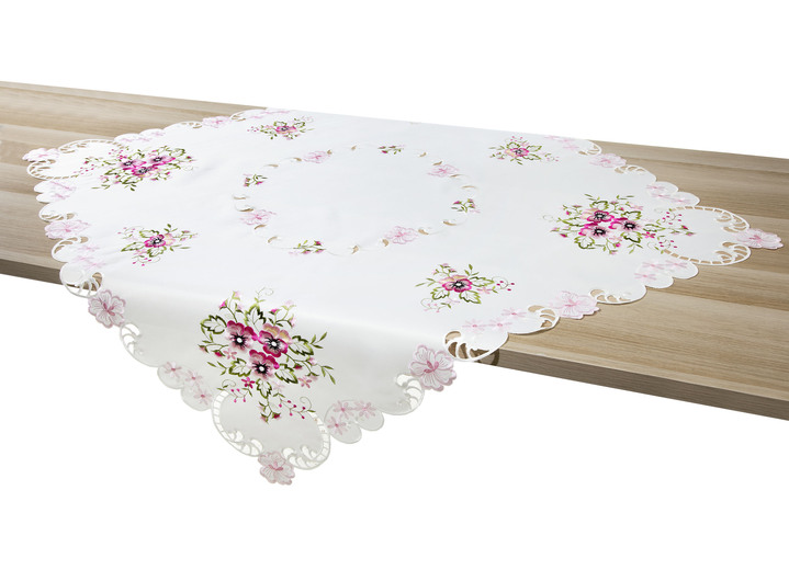 Tischdecken - Tisch- und Raumdekoration mit Stiefmütterchen-Stickereien Ansicht 9 Tischdecken - Tisch- und Raumdekoration mit Stiefmütterchen-Stickereien, in Größe 100 (Deckchen, 30x 45 cm) bis 404 (Kissenbezug, 40x 40 cm), in Farbe LILA Ansicht 9