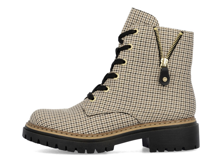 Stiefel & Stiefeletten - Rieker, trendige Damen-Stiefeletten, Winterschuhe, mit Reißverschluss, in Größe 036 bis 042, in Farbe BEIGE-SCHWARZ Ansicht 6