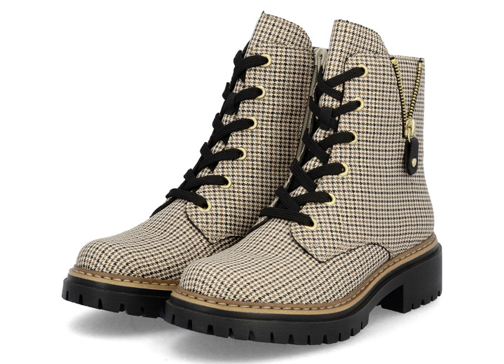 Stiefel & Stiefeletten - Rieker, trendige Damen-Stiefeletten, Winterschuhe, mit Reißverschluss, in Größe 036 bis 042, in Farbe BEIGE-SCHWARZ Ansicht 7