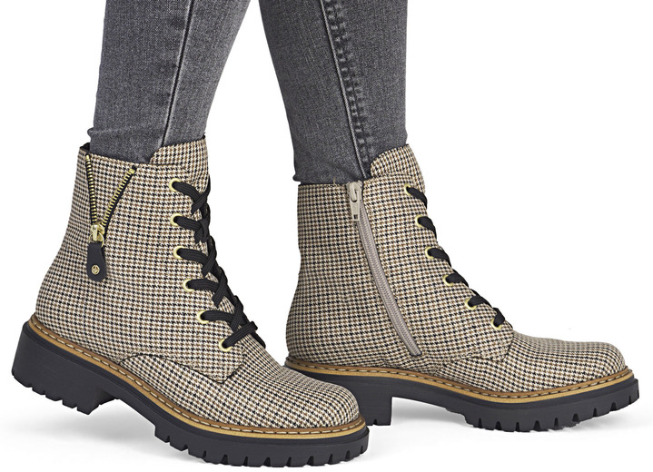 Stiefel & Stiefeletten - Rieker, trendige Damen-Stiefeletten, Winterschuhe, mit Reißverschluss, in Größe 036 bis 042, in Farbe BEIGE-SCHWARZ Ansicht 9
