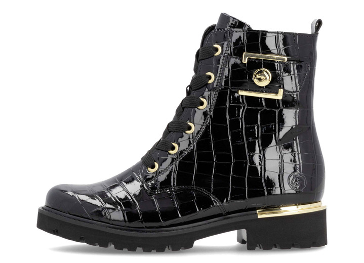 Stiefel & Stiefeletten - Remonte, stylische Damen-Stiefeletten, Winterschuhe, Weite G, mit herausnehmbarem Fußbett, in Größe 036 bis 042, in Farbe SCHWARZ-GOLD Ansicht 6
