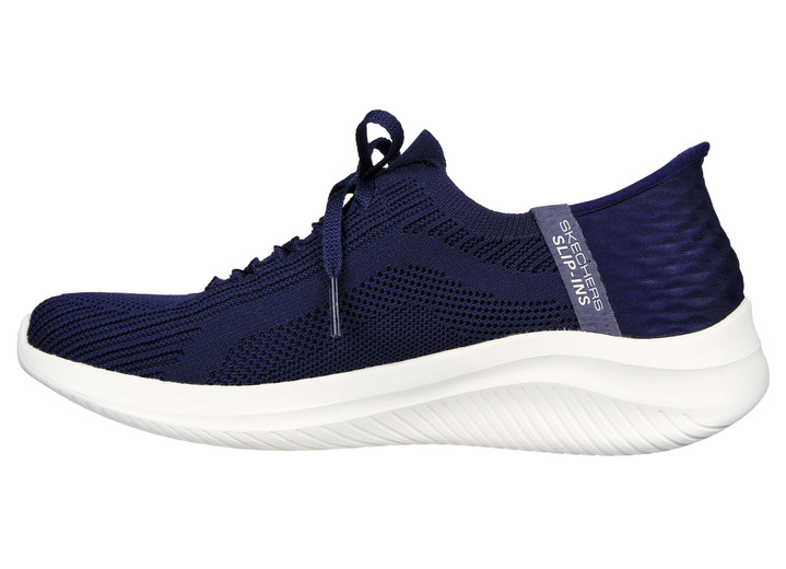 Slipper & Schnürschuhe - SKECHERS, sportliche Damen-Sneaker, mit geformter Slip-Ins Fersenplatte, in Größe 036 bis 041, in Farbe MARINE Ansicht 4