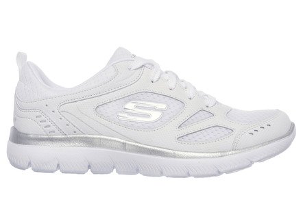 SKECHERS, sportliche Damen-Sneaker, mit Nappaleder-Besätzen