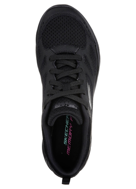 Slipper & Schnürschuhe - SKECHERS, sportliche Damen-Sneaker, mit Nappaleder-Besätzen, in Größe 036 bis 041, in Farbe SCHWARZ Ansicht 2