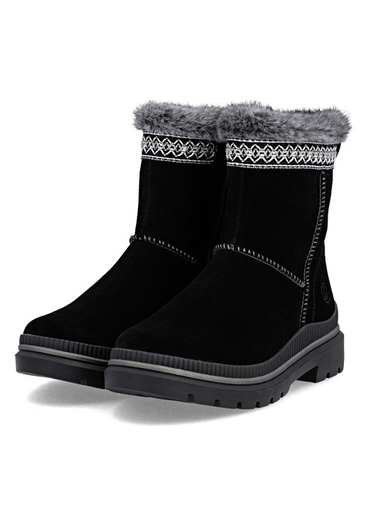 Stiefel & Stiefeletten - Remonte, gefütterte Damen-Stiefeletten, Winterschuhe, Weite G, mit Lammfell, in Größe 036 bis 042, in Farbe SCHWARZ Ansicht 4