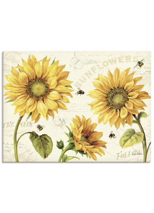 Bilder - Hochwertiges Leinwandbild auf Holzrahmen, in Farbe GELB-CREME Ansicht 2