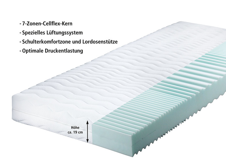 Matratzen & Topper - 7-Zonen-Cellflexkern-Matratze von Murmelland Ansicht 4 Matratzen & Topper - 7-Zonen-Cellflexkern-Matratze von Murmelland, in Größe 129 (80/190 cm) bis 136 (160/200 cm), in Farbe WEISS, in Ausführung Höhe ca. 14 cm Ansicht 4