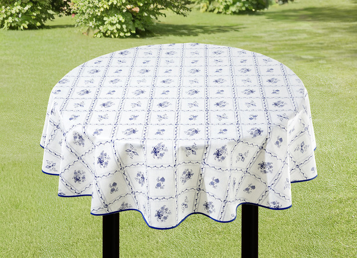 Tischdecken - Wachstuch-Tischdecke in pflegeleichter Qualität, in Größe 110 (Tischdecke, 110x140 cm) bis 190 (Tischdecke oval, 140x190 cm), in Farbe BLAU-WEISS Ansicht 5
