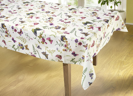 Heimtextilien - Frühlingshaft bedruckte Tisch- und Raumdekoration – Farbe CREMÉ/BUNT – Ansicht  Heimtextilien - Frühlingshaft bedruckte Tisch- und Raumdekoration, in Größe 146 (Läufer, 40x140 cm) bis 450 (Stuhlkissen, 42x 42 cm), in Farbe CREMÉ/BUNT – Farbe CREMÉ/BUNT – Ansicht