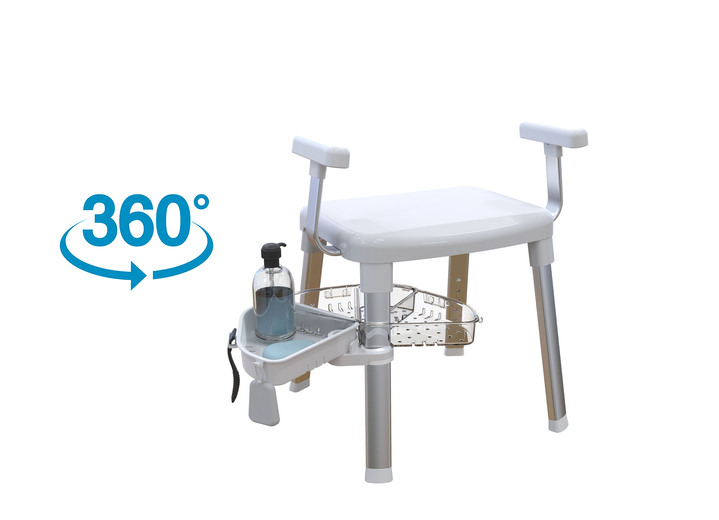 - Dusch-und Badehocker aus hochwertigem Kunsstoff, in Farbe WEISS Ansicht 2