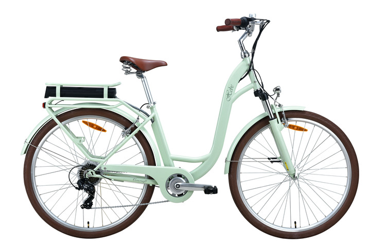 Akku-Zweiräder - City-E-Bike mit Tiefeinstieg, in Farbe MINT Ansicht 1