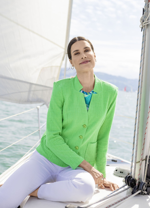 Damen - Blusenblazer mit Schulterpolstern, in Größe 036 bis 052, in Farbe BLAU Ansicht 11