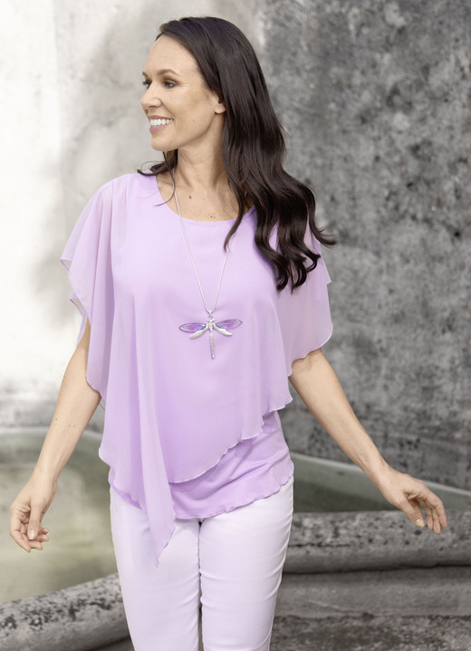 Tuniken - Unifarbene Poncho-Tunika, in Größe 036 bis 054, in Farbe ECRU Ansicht 6