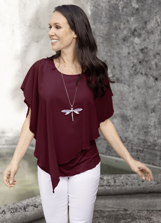 Tuniken - Unifarbene Poncho-Tunika, in Größe 036 bis 054, in Farbe ECRU Ansicht 12