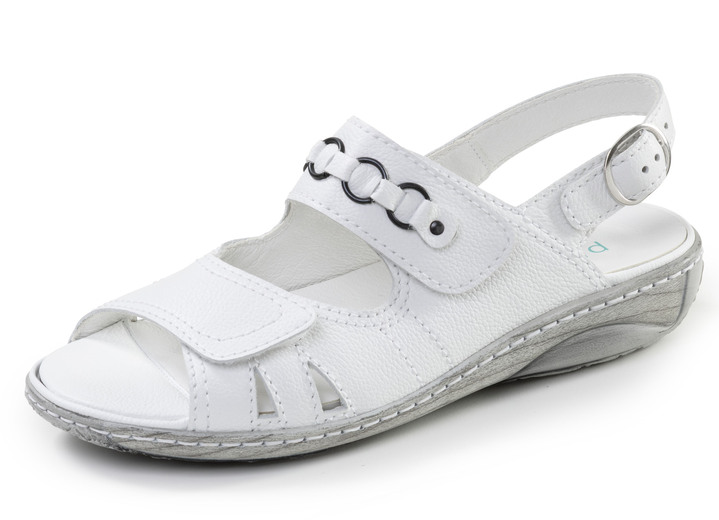 Sandaletten & Pantoletten - Waldläufer, bequeme Damen-Sandalen, Weite G, mit herausnehmbarem Fußbett, in Größe 3 1/2 bis 8, in Farbe JEANSBLAU Ansicht 11