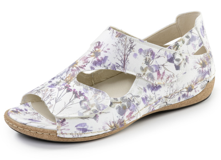 Sandaletten & Pantoletten - Waldläufer, bequeme Damen-Sandalen, Weite H, mit herausnehmbarem Fußbett, in Größe 4 1/2 bis 9, in Farbe JEANS Ansicht 7