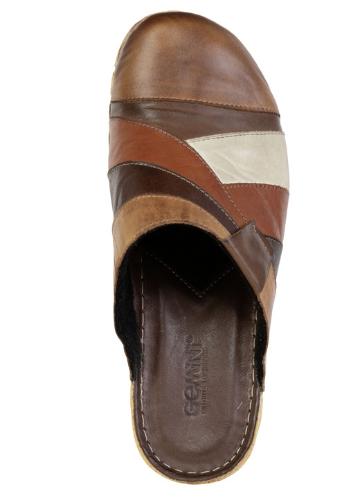 Sandaletten & Pantoletten - Gemini, klassische Damen-Clogs, Weite G, mit Gummizug, in Größe 036 bis 042, in Farbe BORDEAUX-MULTICOLOR Ansicht 3