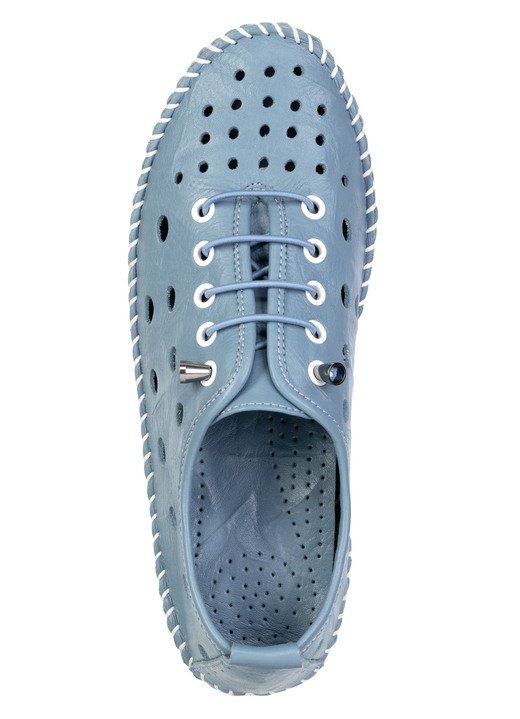 Slipper & Schnürschuhe - ELENA EDEN, sommerliche Damen-Slipper, Weite G, mit herausnehmbarem Fußbett, in Größe 036 bis 041, in Farbe JEANSBLAU Ansicht 2