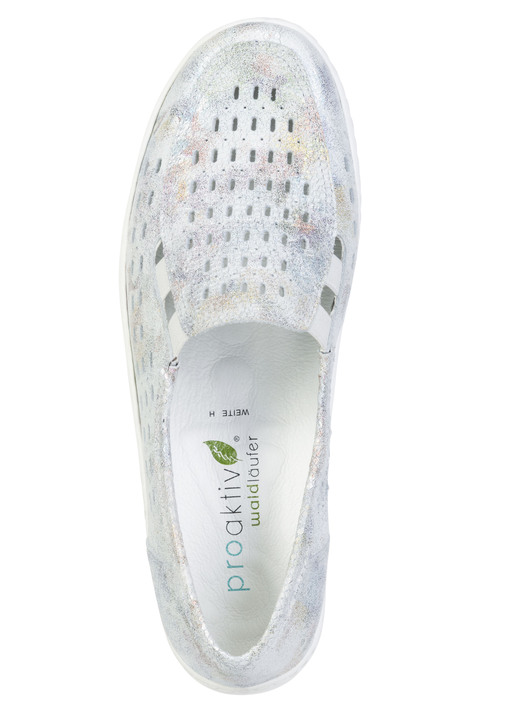 Schuhe - Waldläufer, sommerliche Damen-Slipper, Weite H, mit herausnehmbarem Fußbett, in Größe 3 1/2 bis 8, in Farbe ECRU-BUNT Ansicht 2