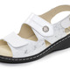 Sandaletten & Pantoletten - ELENA EDEN, bequeme Damen-Sandalen, Weite H, mit herausnehmbarem Fußbett, in Größe 036 bis 042, in Farbe DUNKELBLAU – Farbe WEISS – Ansicht 1
