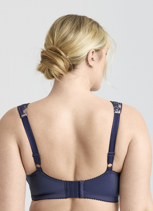 BH mit Spitze - Miss Mary BH mit farbharmonischem Floraldessin, in Größe 075 bis 105, in Cup B, in Farbe MARINE-BUNT Ansicht 7