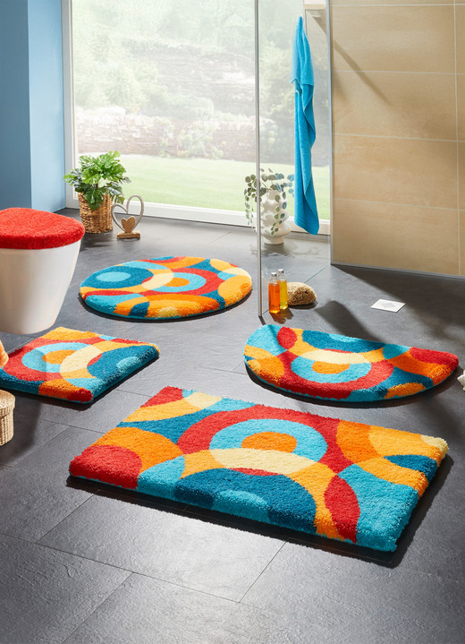 Badgarnituren - Barfußweiche Badgarnitur von Grund, in Größe 100 (Vorleger halbrund, 50/ 80 cm) bis 112 (WC-Deckelbezug, 47/ 50 cm), in Farbe BUNT Ansicht 2