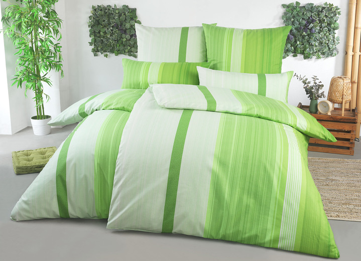 Bettwäschegarnituren - Beidseitig bedruckte Bettwäsche-Garnitur von Florella, in Größe 111 (40/80 cm + 135/200 cm) bis 115 (80/80 cm + 155/220 cm), in Farbe GRÜN Ansicht 2