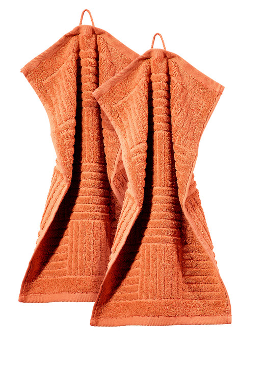 Frottier Handtücher - Flauschig weiche Frottier-Serie mit Hoch-Tief-Struktur, in Größe 200 (2 Handtücher, 50/100 cm) bis 204 (1 Duschtuch, 70/140 cm), in Farbe BLAU Ansicht 20