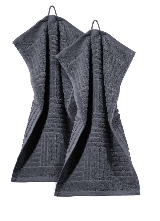 Frottier Handtücher - Flauschig weiche Frottier-Serie mit Hoch-Tief-Struktur, in Größe 200 (2 Handtücher, 50/100 cm) bis 204 (1 Duschtuch, 70/140 cm), in Farbe BLAU Ansicht 26