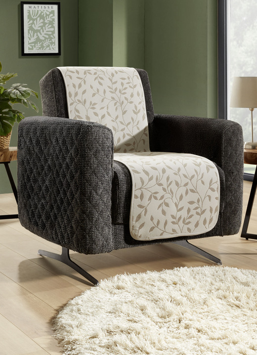 Sessel- & Sofaüberwürfe - Sessel- und Armlehnenschoner mit Anti-Rutsch-Rückseite, in Größe 101 (Sesselschoner, 50x150 cm) bis 865 (2 Armlehnenschoner, 50x 70 cm), in Farbe NATUR