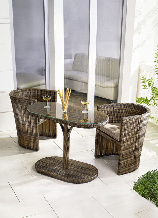 Gartenmöbel - Hartman Balkon-Möbel, 3-teilig, in Farbe BRAUN Ansicht 2