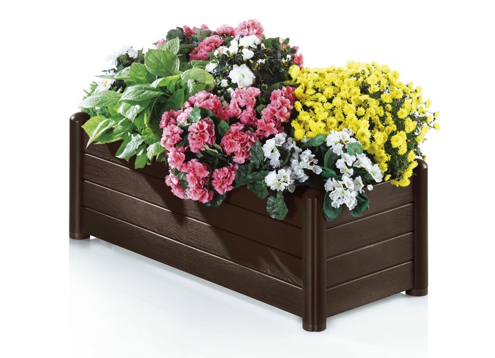 Blumentöpfe & Pflanzgefäße - Pflanzkasten aus wetterbeständigem Kunststoff, in Farbe STEINGRAU, in Ausführung Pflanzkasten klein Ansicht 3