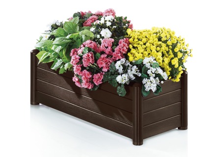 Blumentöpfe & Pflanzgefäße - Pflanzkasten aus wetterbeständigem Kunststoff, in Farbe STEINGRAU, in Ausführung Pflanzkasten klein