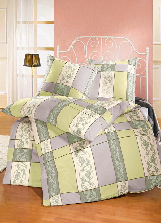 Bettwäschegarnituren - Bettwäsche-Garnitur in 2 hochwertigen, bügelleichten Qualitäten, in Größe 112 (80/80 cm + 135/200 cm) bis 115 (80/80 cm + 155/220 cm), in Farbe BLAU Ansicht 3